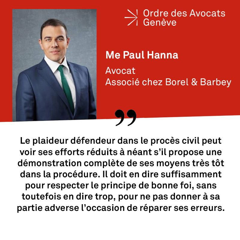 Le 8 novembre s’est tenu le First Tuesday consacré à la procédure civile et animé par Me Paul Hanna, avocat à Genève. Ce First Tuesday était consacré à la discussion d'une série d'arrêts illustrant la question de la bonne foi en procédure civile.